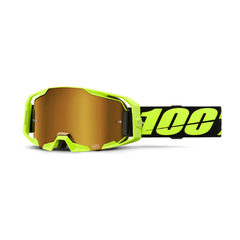 GOGGLE 100% ARMATIC AMARILLO NEON LENTE DORADO ESPEJO