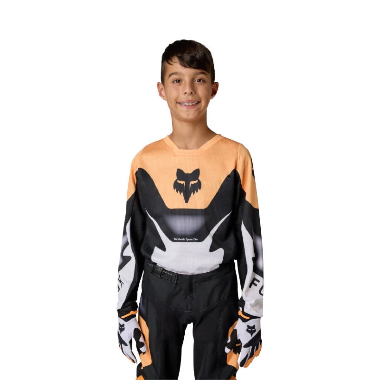UNIFORME FOX NOBLE 180 [BLANCO/NEGRO] (PARA NIÑOS) - Todo Riders
