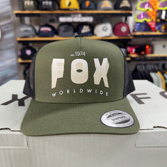 GORRA FOX BLOCK MESH TRUCKER [VERDE OSCURO] - Todo Riders