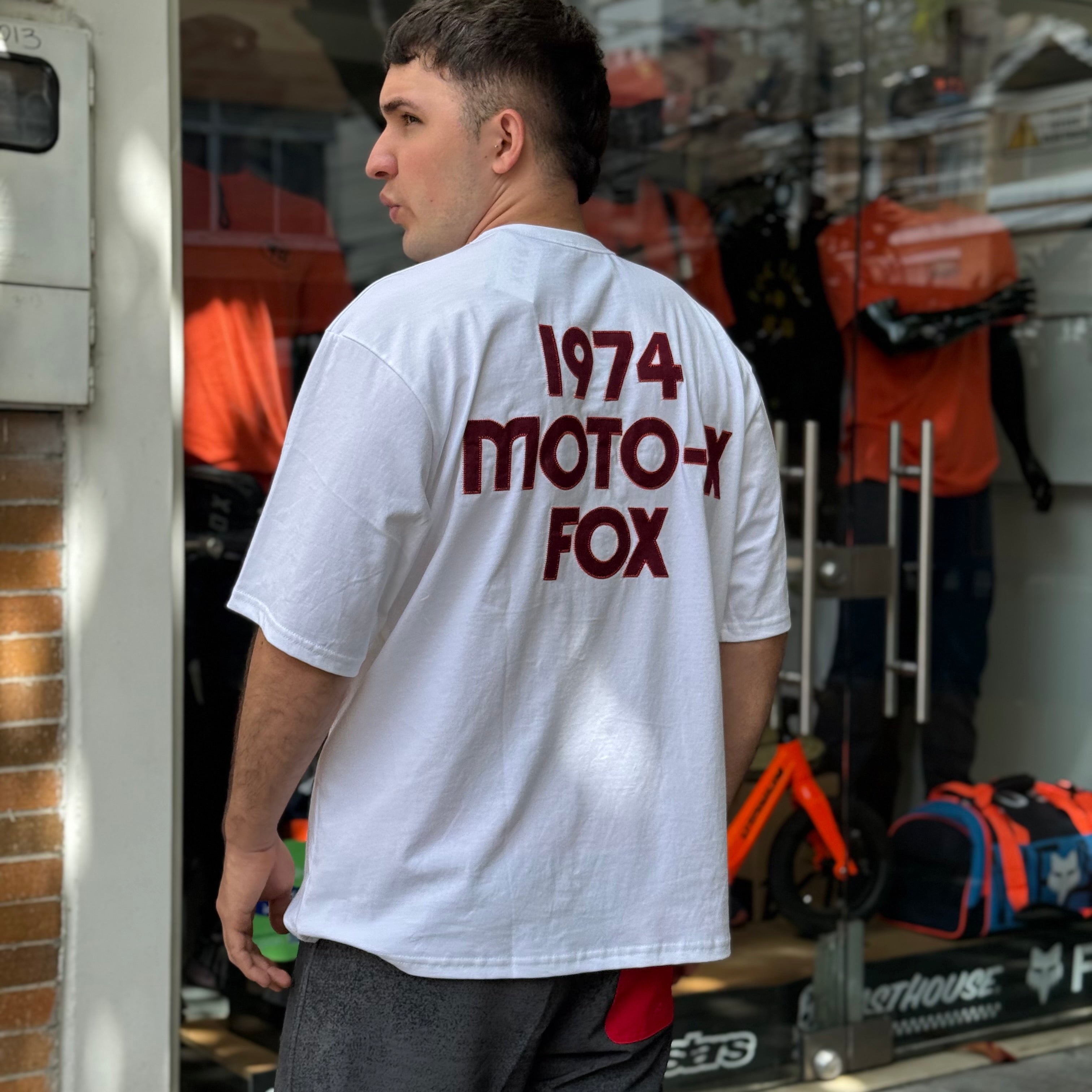 CAMISETA FOX MOTO -X OVERSIZED [BLANCO]