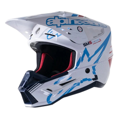 CASCO ALPINESTARS S-M5 ACTION [WHITE/CYAN/DARK BLUE]