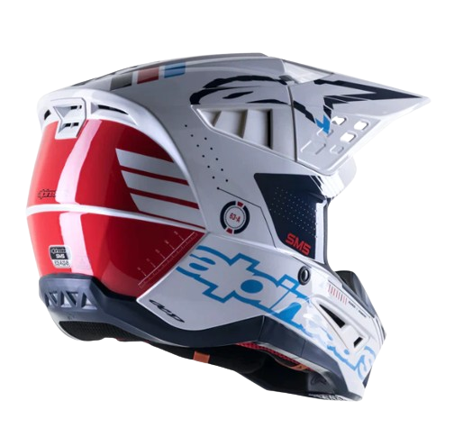 CASCO ALPINESTARS S-M5 ACTION [WHITE/CYAN/DARK BLUE]