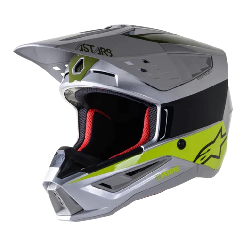 CASCO ALPINESTARS S-M5 BOND [SILVER/YELL FLUO/MIL GREEN]