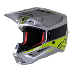 CASCO ALPINESTARS S-M5 BOND [SILVER/YELL FLUO/MIL GREEN]