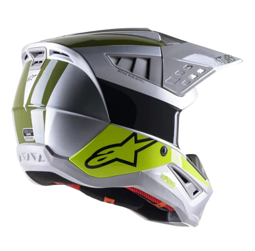 CASCO ALPINESTARS S-M5 BOND [SILVER/YELL FLUO/MIL GREEN]