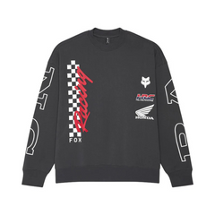 BUZO FOX HONDA OVERSIZED CREW [GRIS OSCURO]