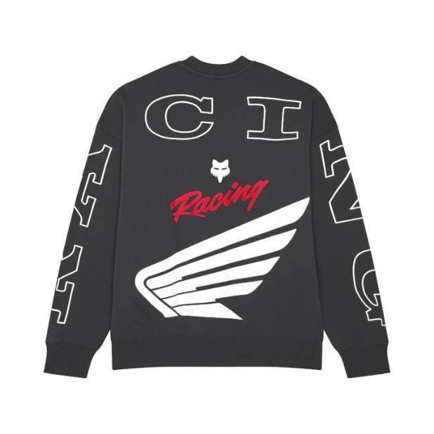 BUZO FOX HONDA OVERSIZED CREW [GRIS OSCURO]