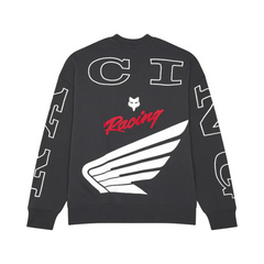BUZO FOX HONDA OVERSIZED CREW [GRIS OSCURO]