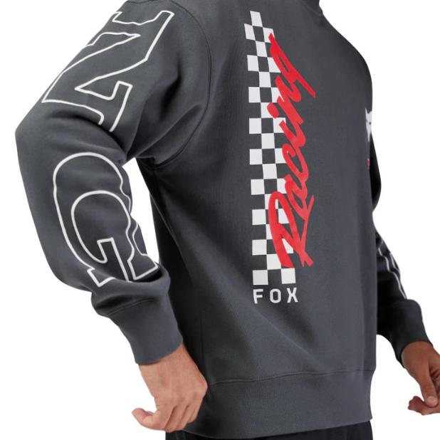 BUZO FOX HONDA OVERSIZED CREW [GRIS OSCURO]
