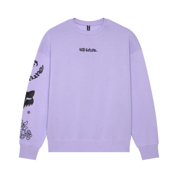 BUZO FOX HELLO FUTURE OVERSIZED CREW [MORADO]