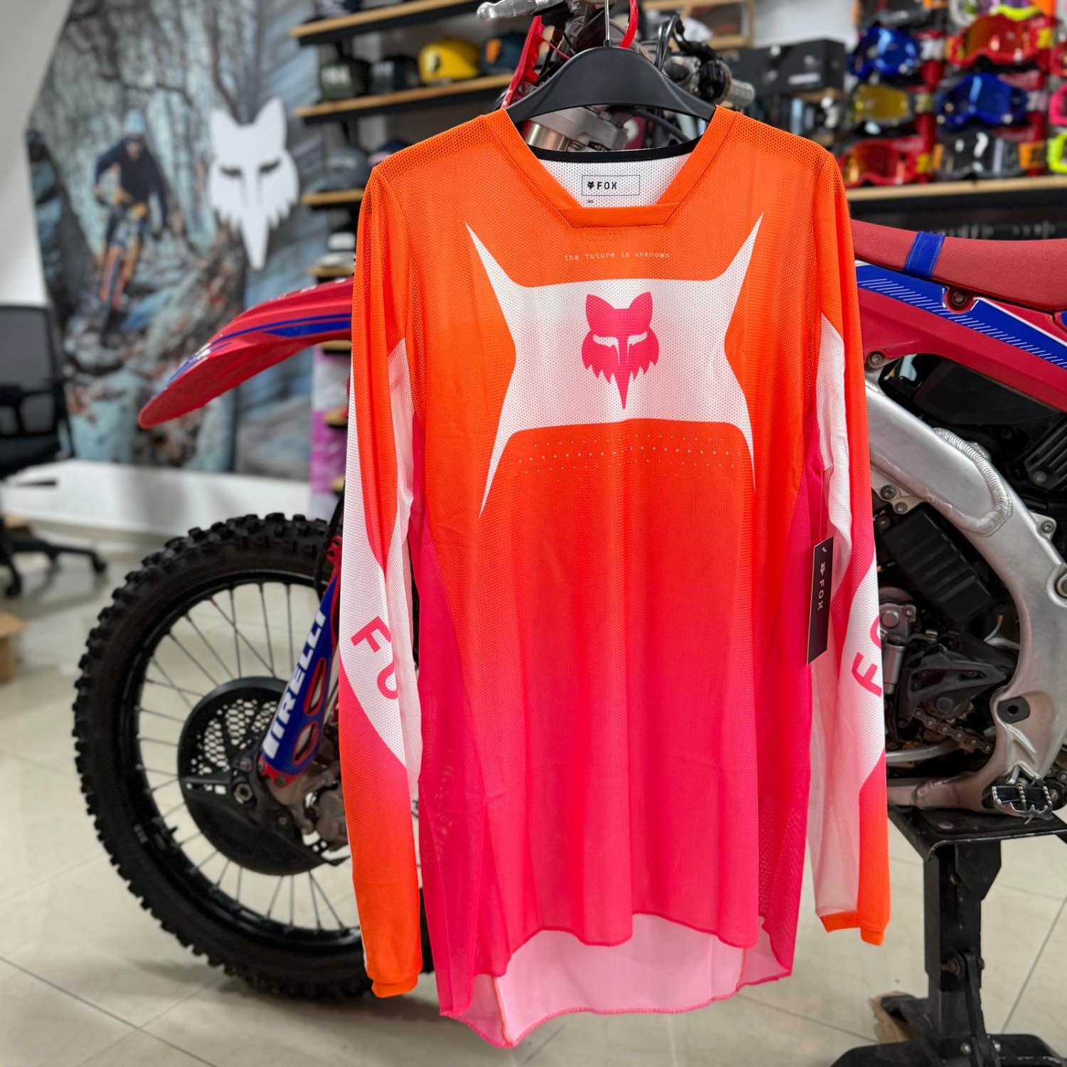 JERSEY FOX 180 AIR TAPER [BLANCO/NARANJA]