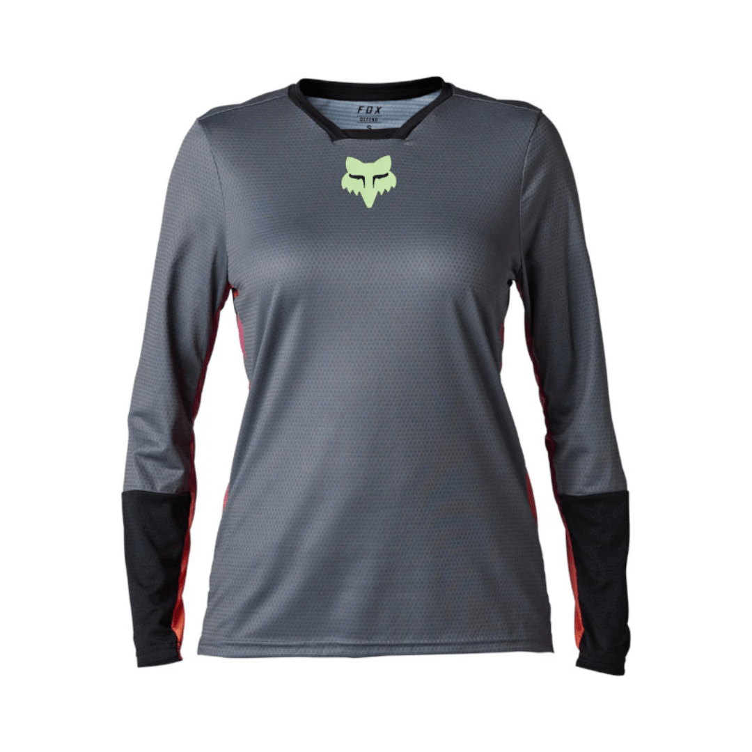 JERSEY FOX DEFEND RACE LS [GRIS OCURO] (PARA MUJER) - Todo Riders