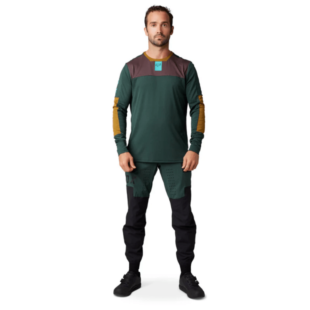 JERSEY FOX DEFEND FOXHEAD LS [AZUL MARINO] - Todo Riders