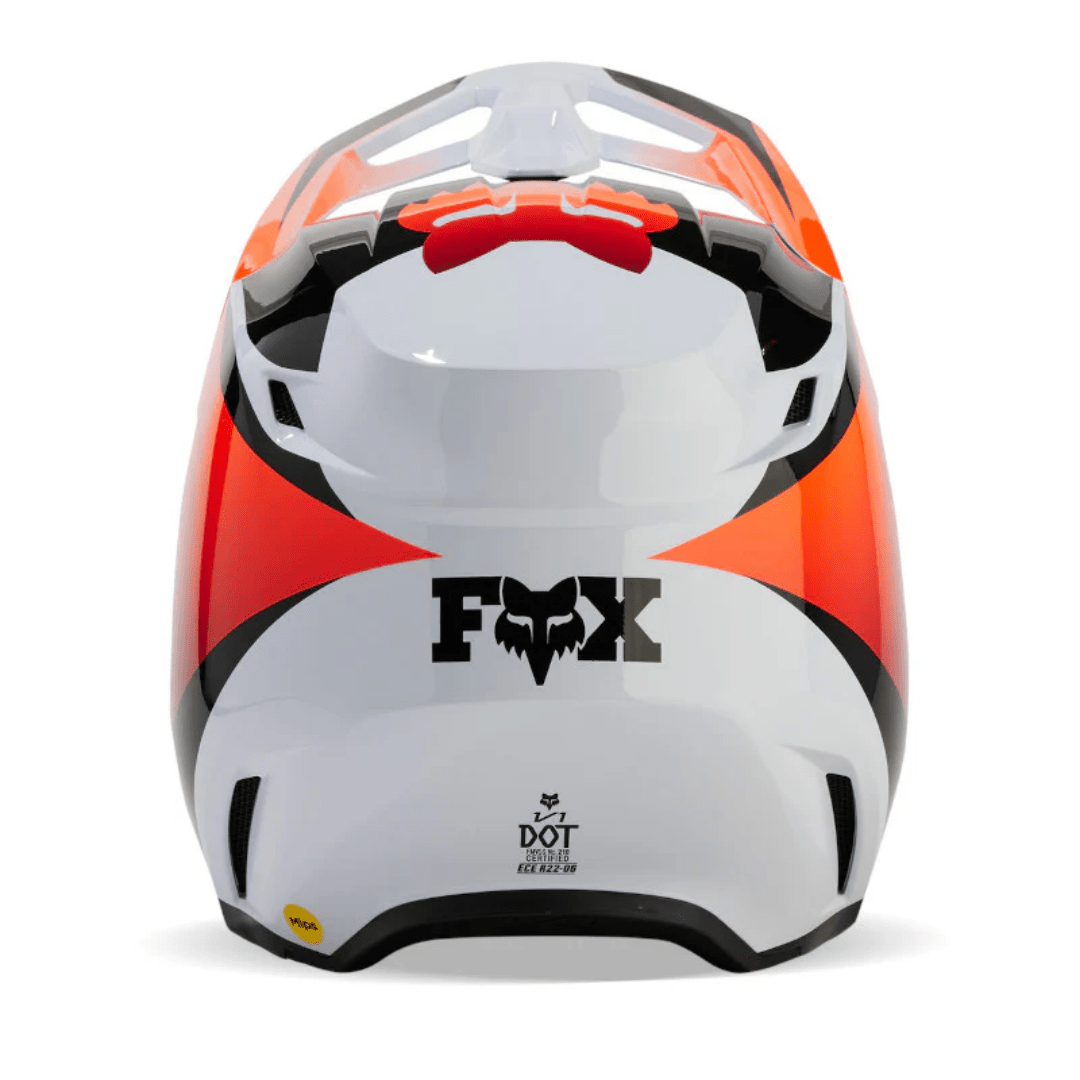 CASCO FOX V1 STREAK [BLANCO/NARANJA] - Todo Riders