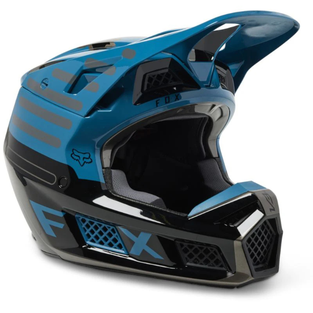 CASCO FOX V3 RS RYAKTR ECE [NEGRO/AZUL]