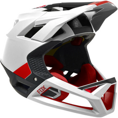 CASCO FOX PROFRAME BLOCKED CE [BLANCO/ROJO]