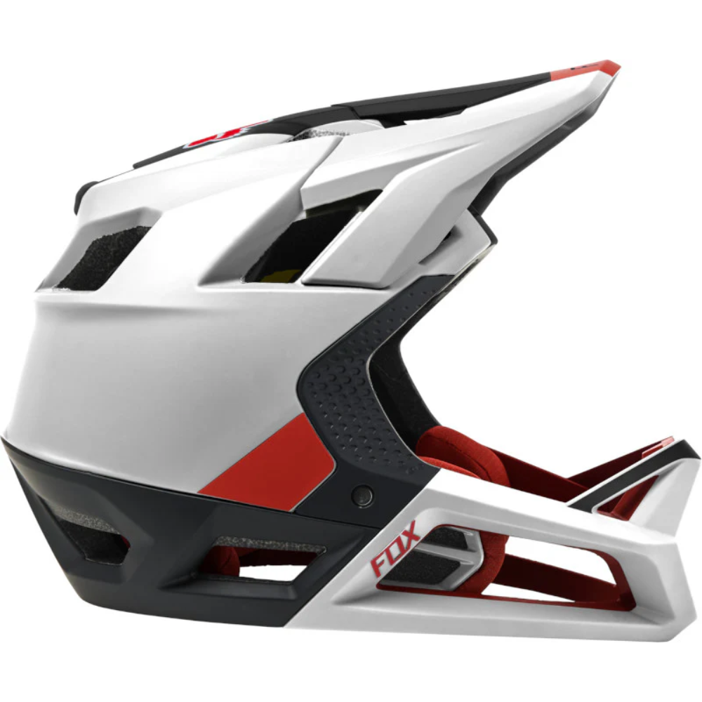 CASCO FOX PROFRAME BLOCKED CE [BLANCO/ROJO]