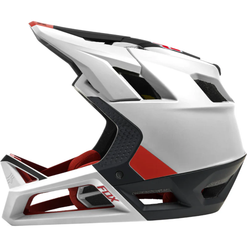 CASCO FOX PROFRAME BLOCKED CE [BLANCO/ROJO]