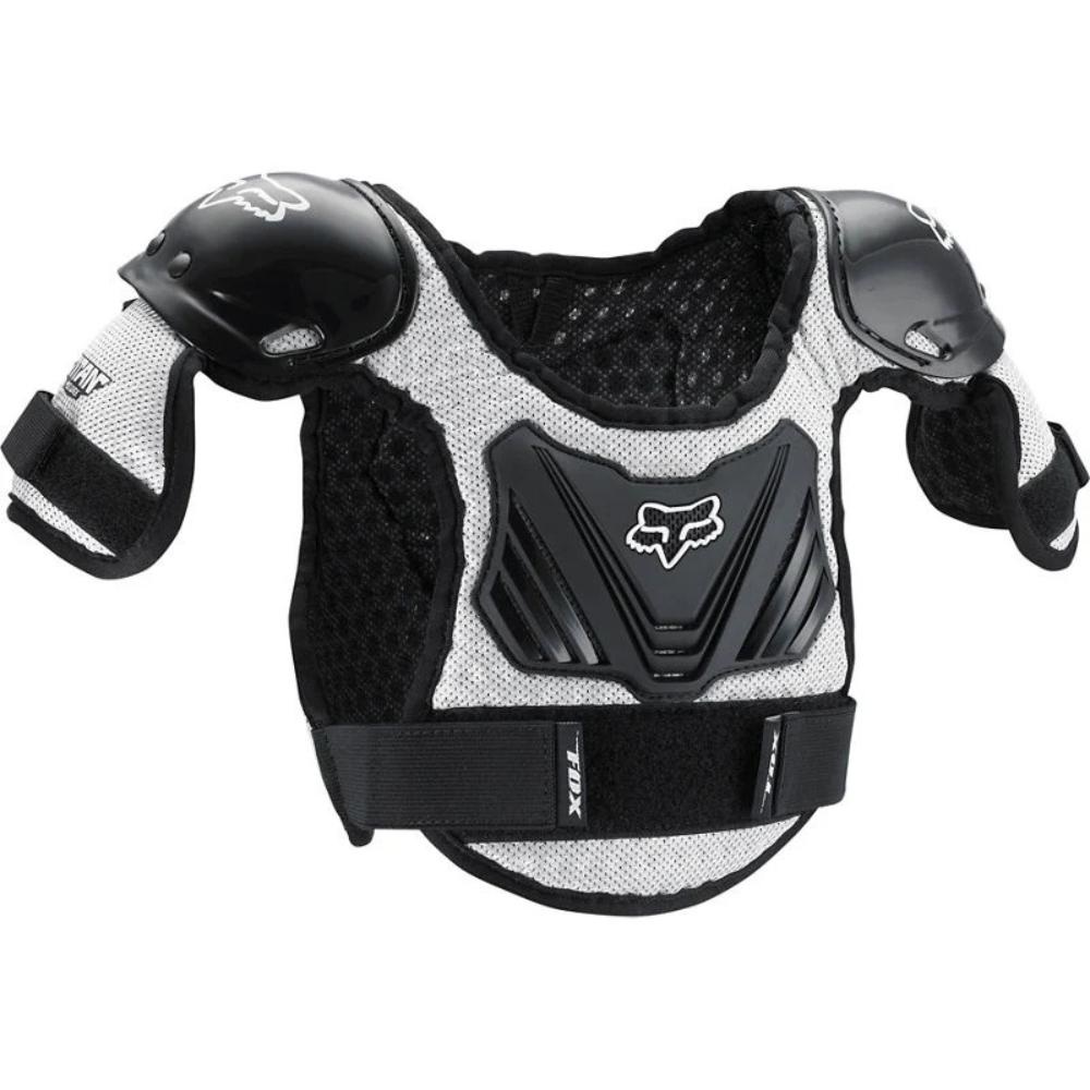 PECHERA FOX PEEWEE TITAN ROOST [BLK/SLV] (PARA NIÑOS)