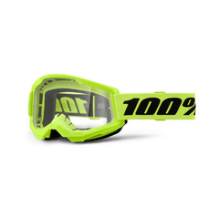 GOGGLE 100% STRATA 2 AMARILLO NEON LENTE TRASNPARENTE PARA NIÑO